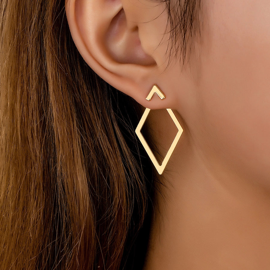 Elegant Rhombus Iron Ear Studs