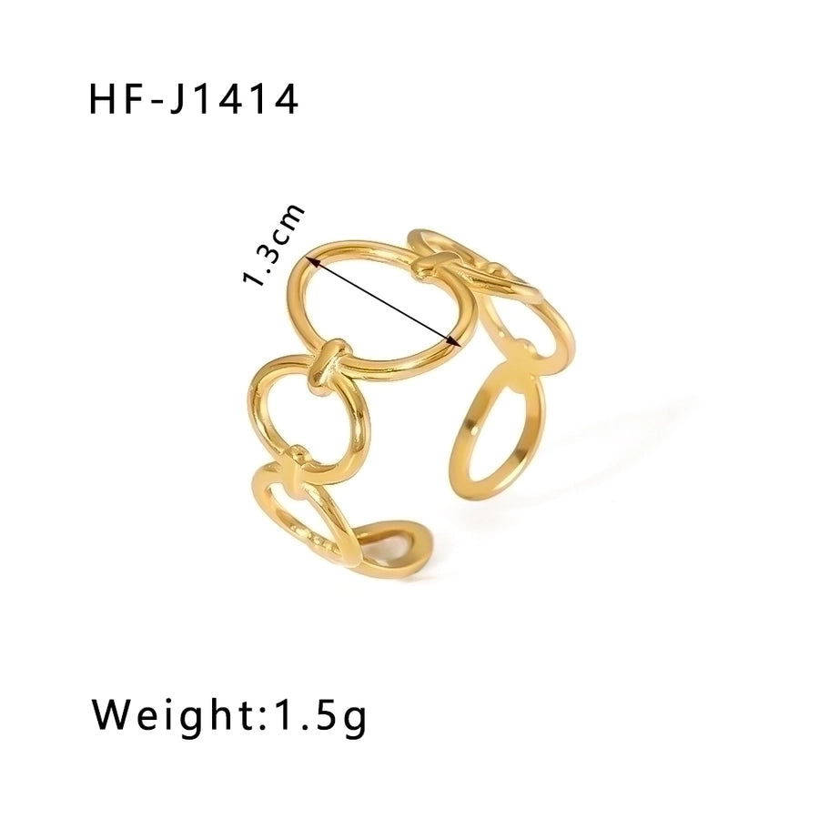 18K Gold Plated Modern Style Plating Geometric Open Rings