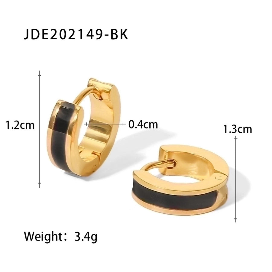 Enamel Gold Plated Timeless Elegance Earrings