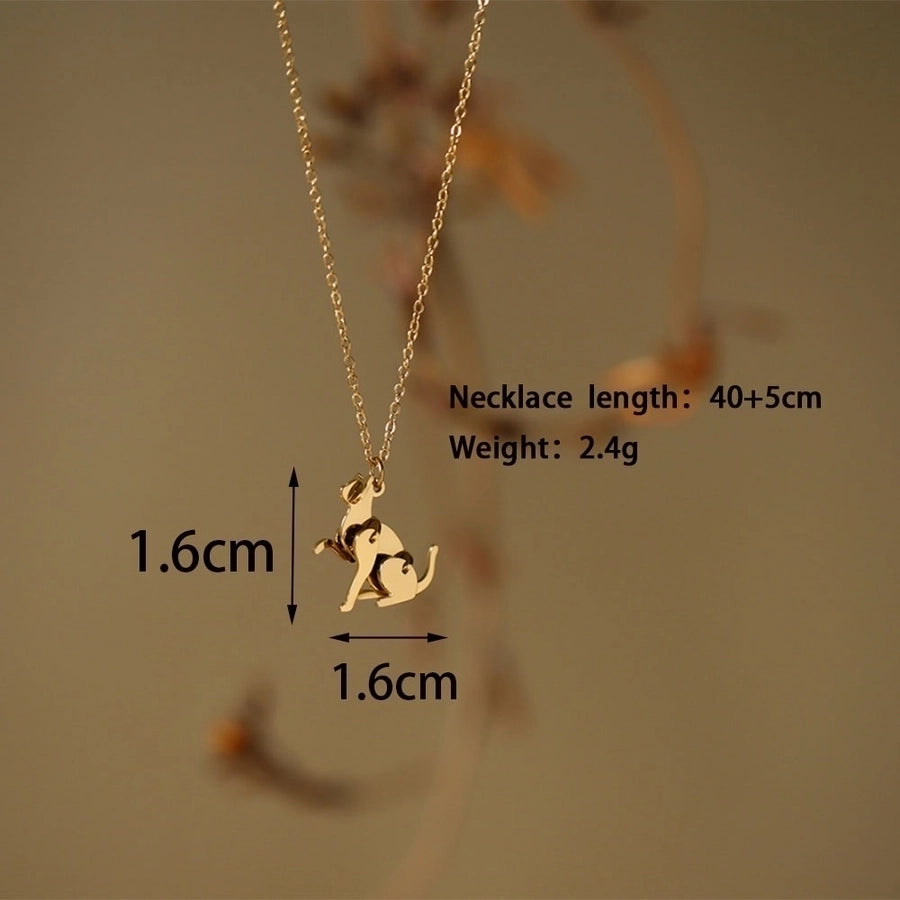 Simple Gold Cat Pendant/Dog Pendant Necklace