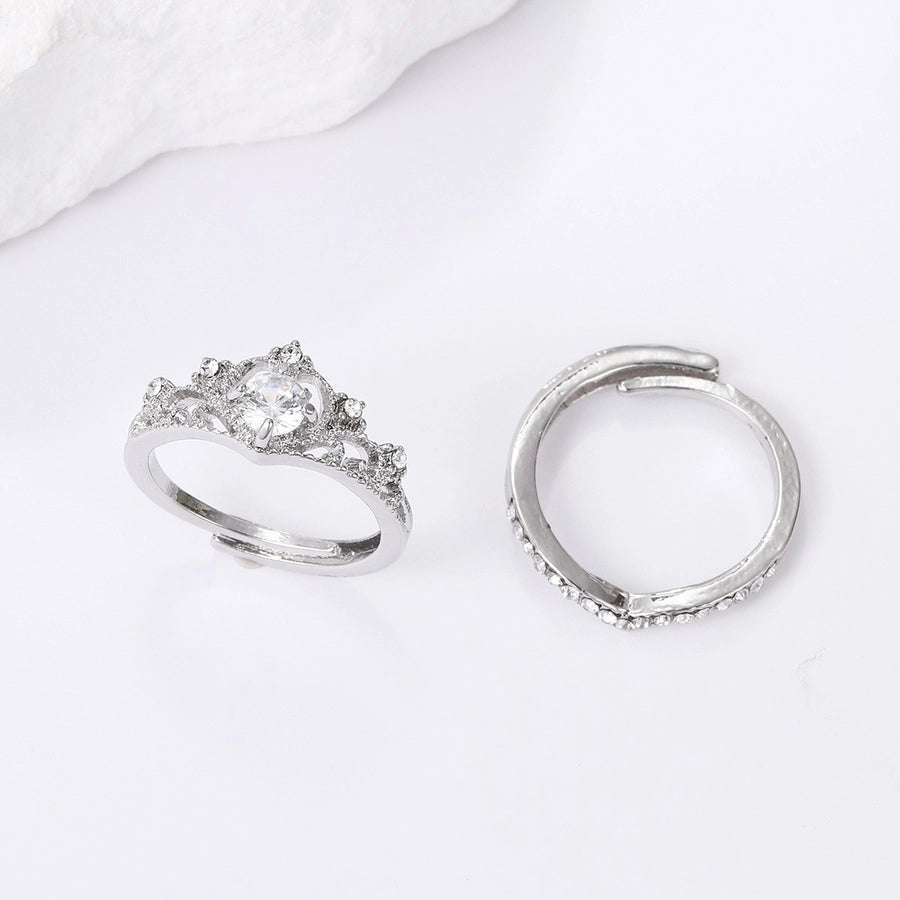 Simple Style Adjustable Crown Ring