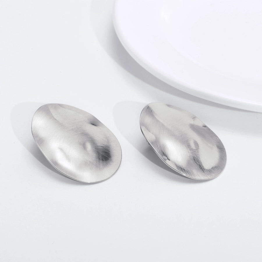 Oval Plating 18K Gold Plated Ear Studs