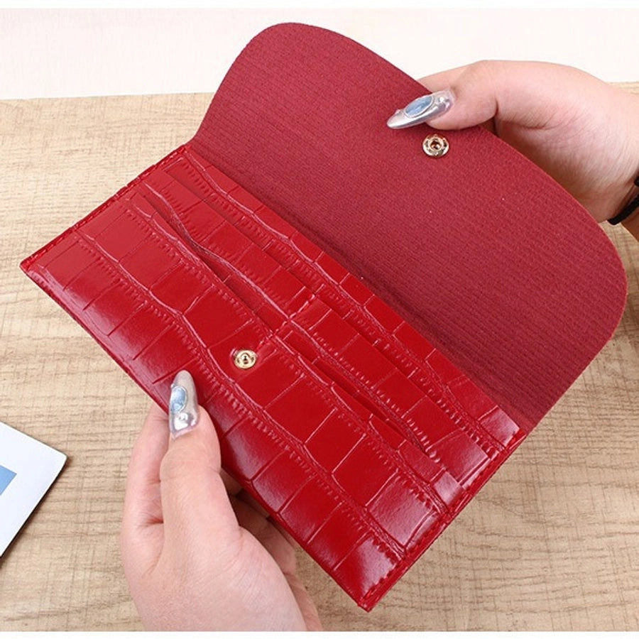 Women's Solid Color Pu Leather Lock Flip Cover Wallets