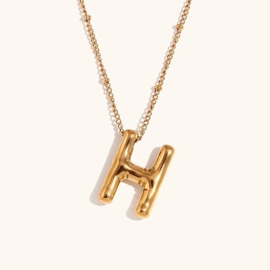 Simple Style Letter 18K Gold Plated Pendant Necklace