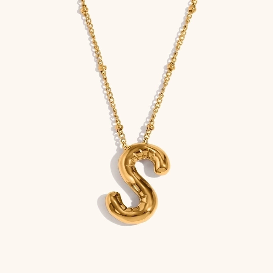 Simple Style Letter 18K Gold Plated Pendant Necklace