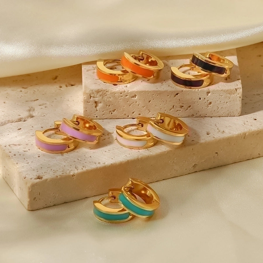 Enamel Gold Plated Timeless Elegance Earrings