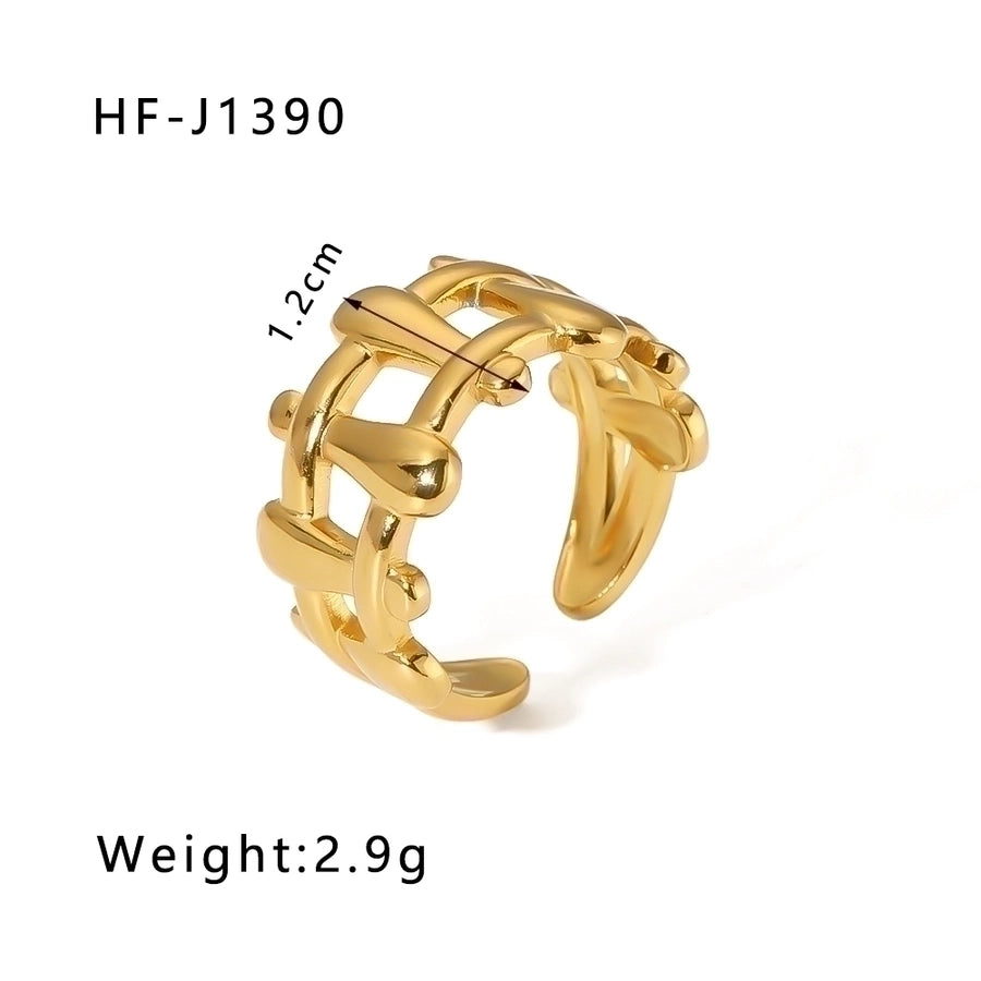 18K Gold Plated Modern Style Plating Geometric Open Rings