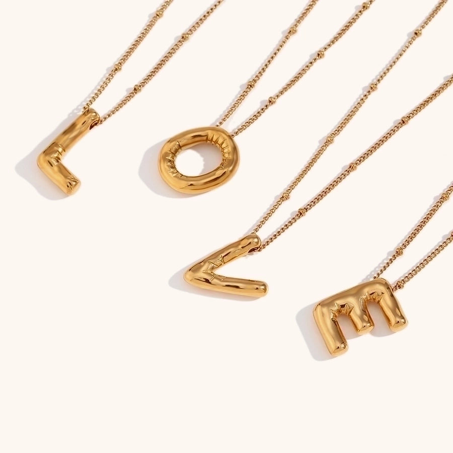 Simple Style Letter 18K Gold Plated Pendant Necklace