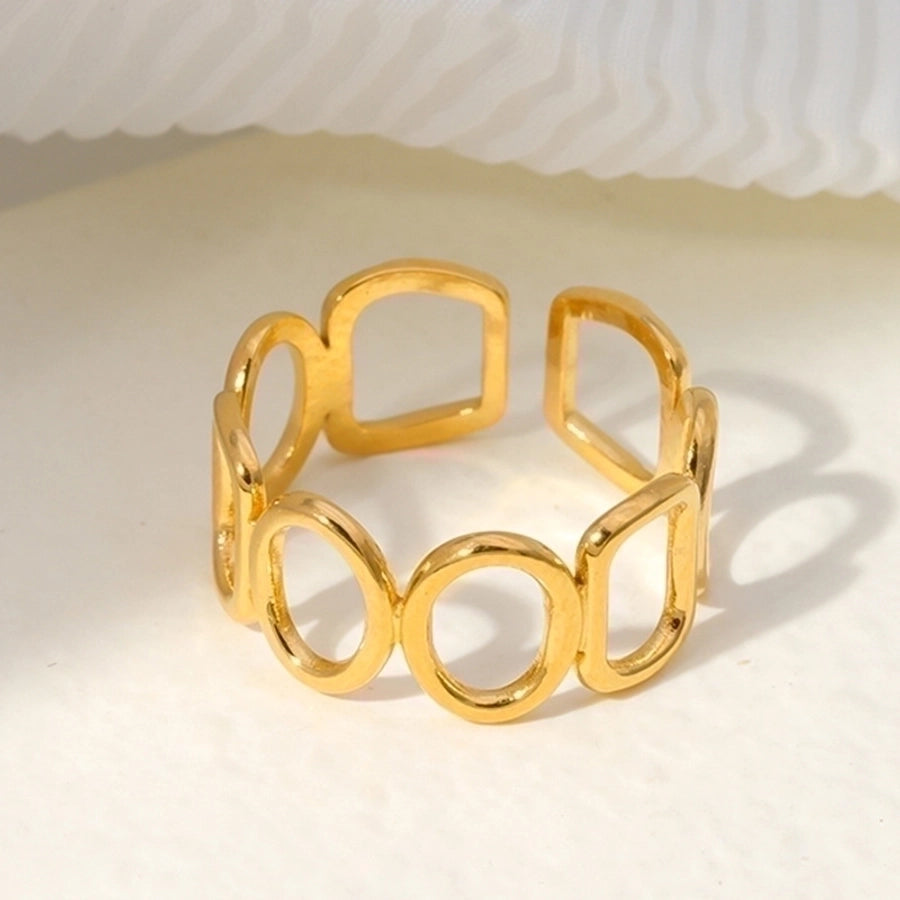 Modern Reticulated 18K Gold Plated Open Ring