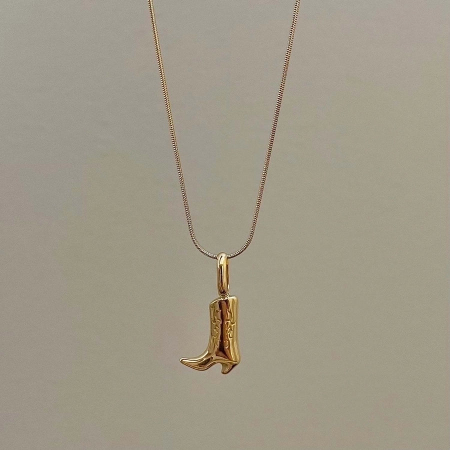 Cowboy Boots Pendant Necklace