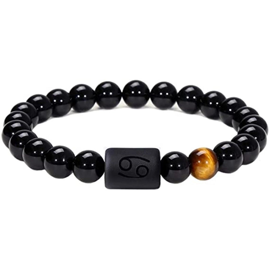 Astrological signs natural stone beaded carving bracelets