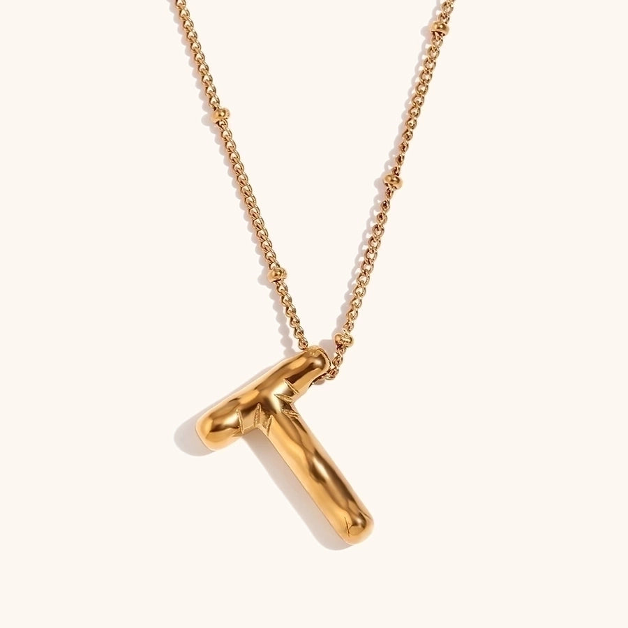 Simple Style Letter 18K Gold Plated Pendant Necklace