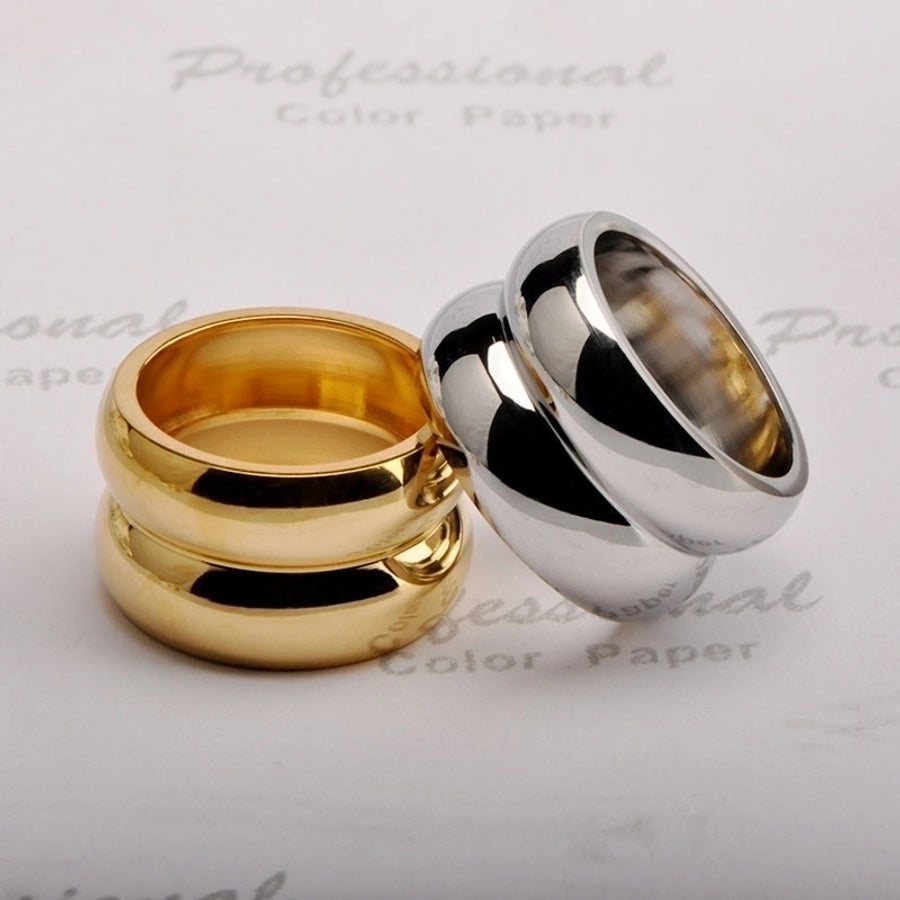 simple style solid color titanium steel rings