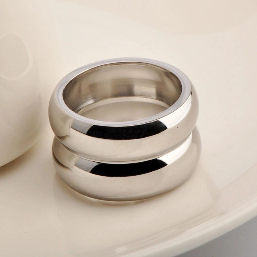 simple style solid color titanium steel rings