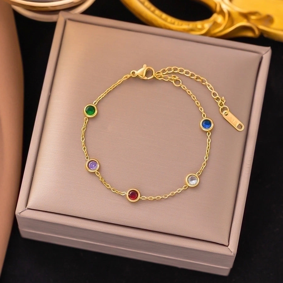 18K Gold Plated Trendy Heart Grain Bracelet Set