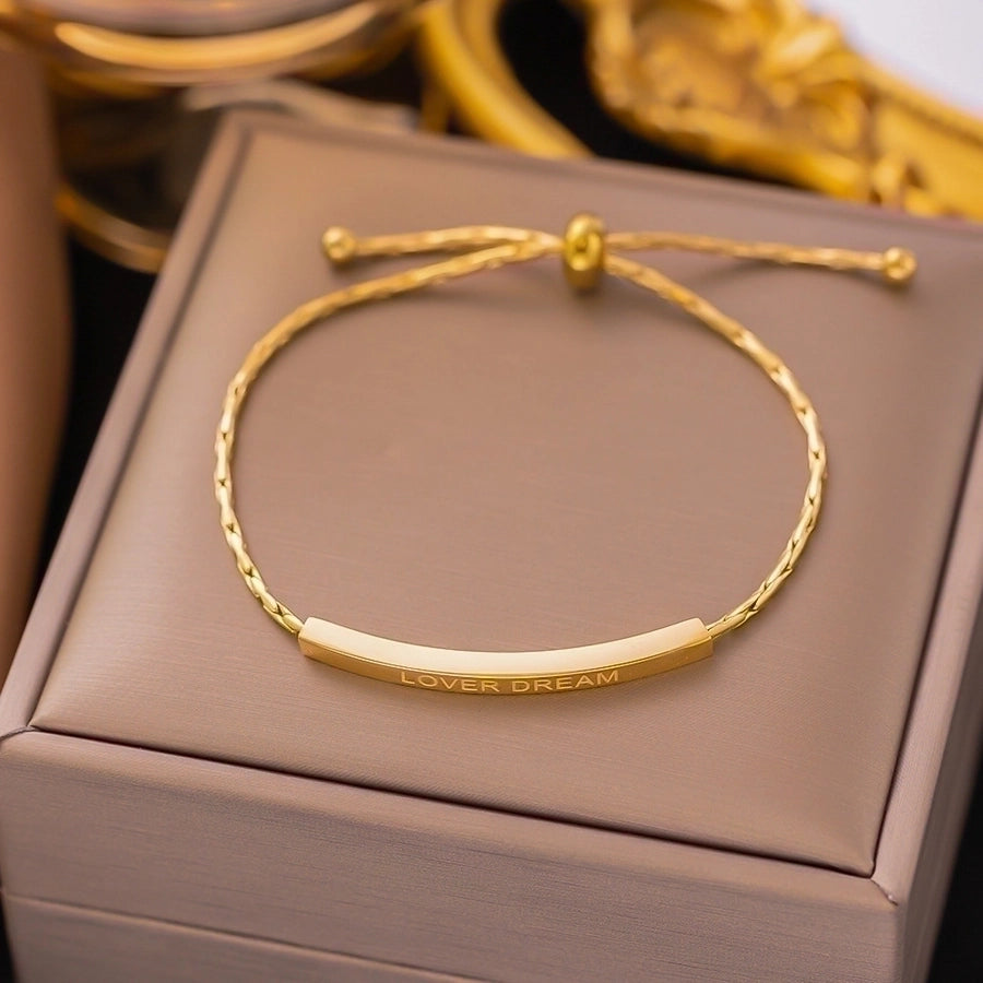 18K Gold Plated Trendy Heart Grain Bracelet Set