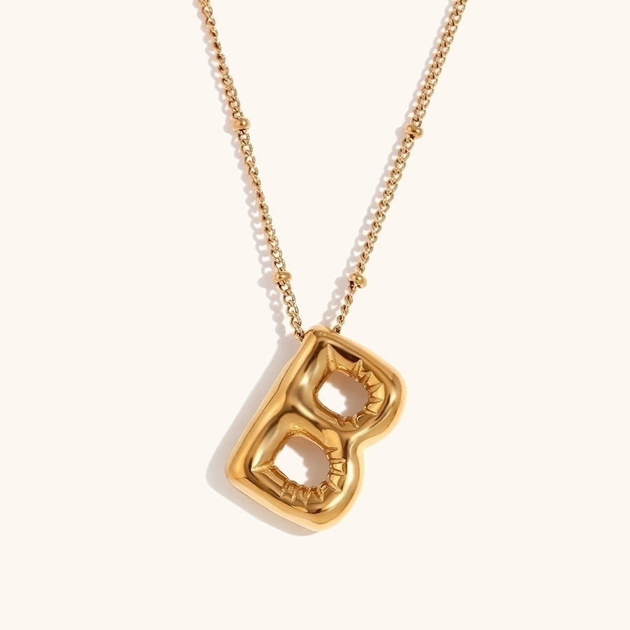 Simple Style Letter 18K Gold Plated Pendant Necklace