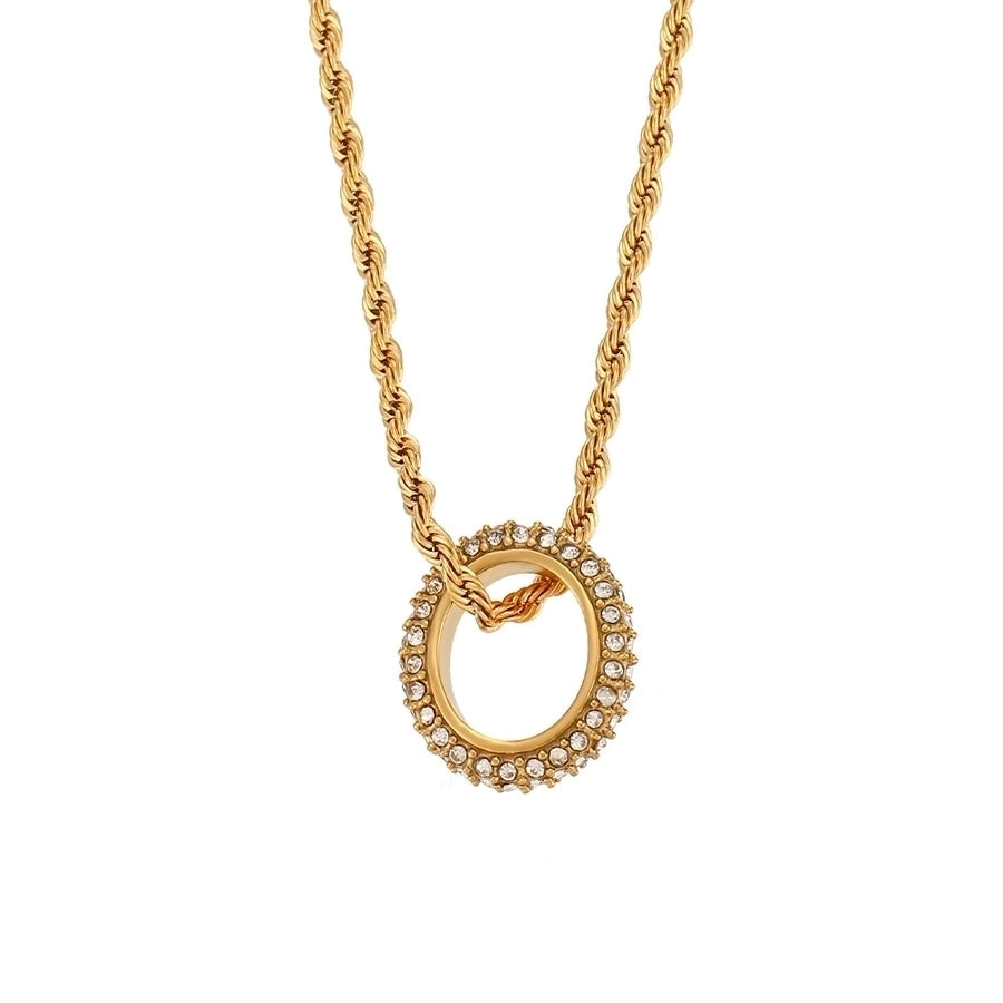 18K Gold Round Zircon Necklace