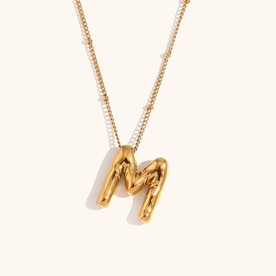 Simple Style Letter 18K Gold Plated Pendant Necklace