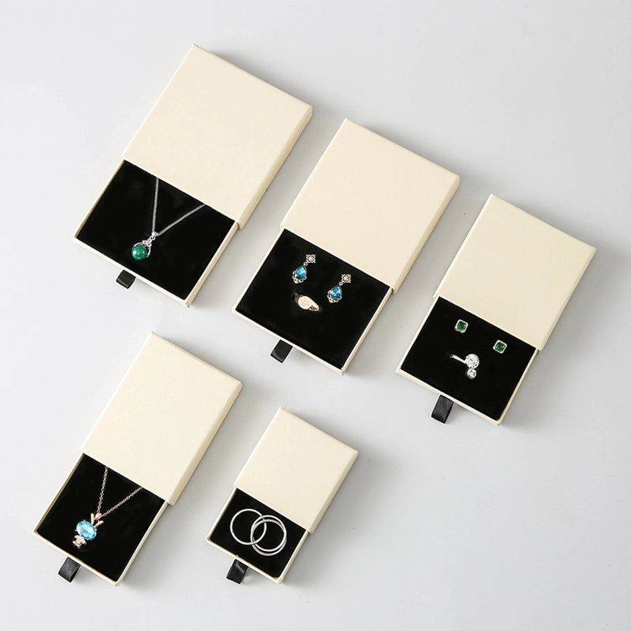 Simple Style Solid Color Paper Jewelry Boxes