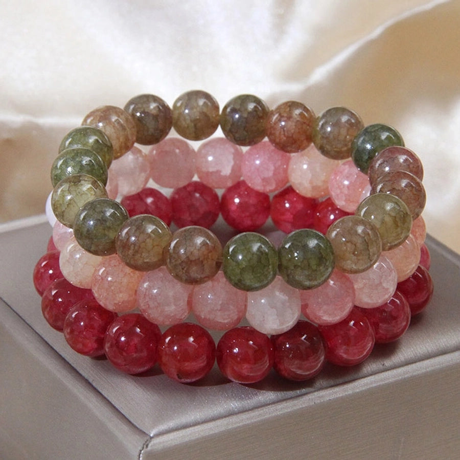 Sweet Round Beads Glass Beaded Bracelets