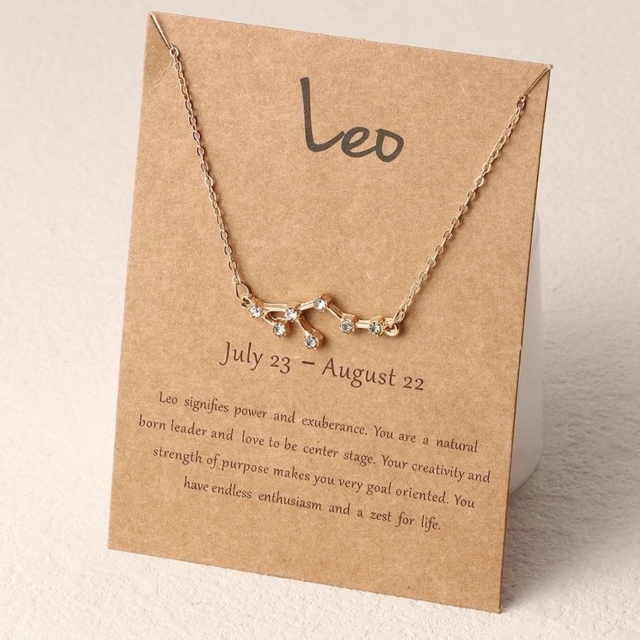 Zodiac signs horoscope alloy plating necklace