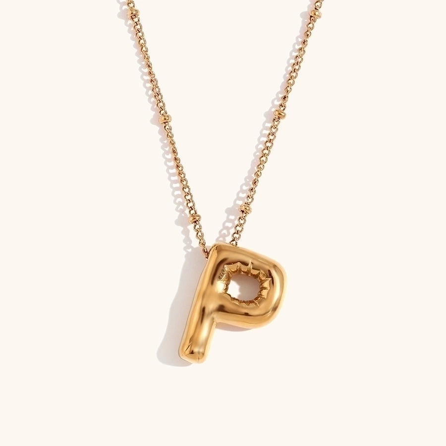 Simple Style Letter 18K Gold Plated Pendant Necklace