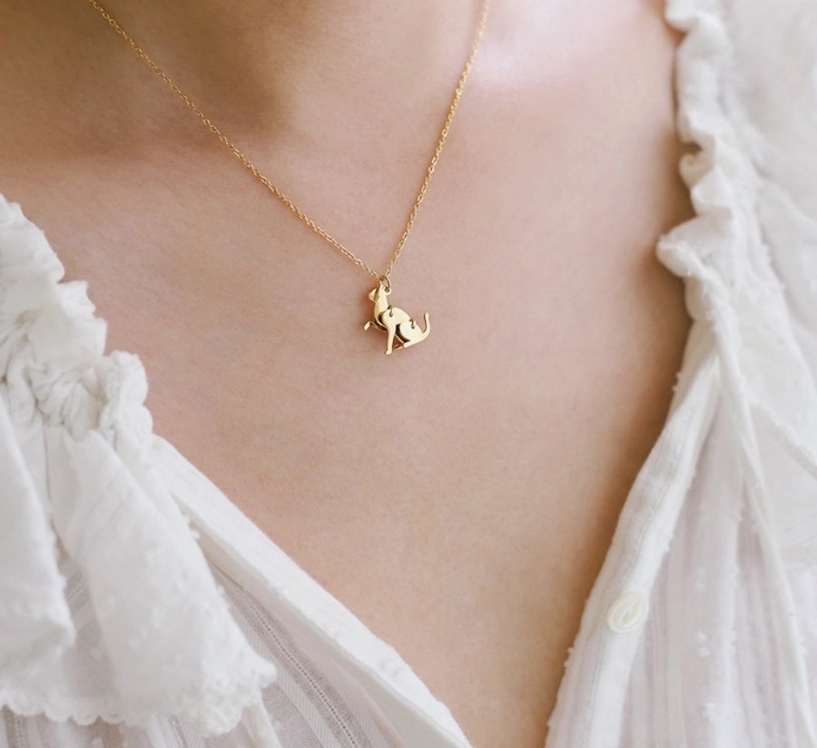 Simple Gold Cat Pendant/Dog Pendant Necklace