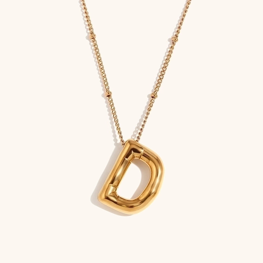 Simple Style Letter 18K Gold Plated Pendant Necklace