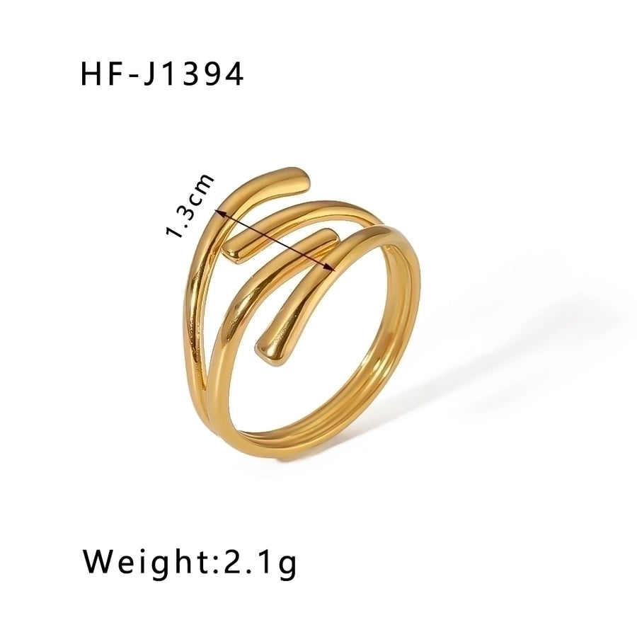 18K Gold Plated Modern Style Plating Geometric Open Rings