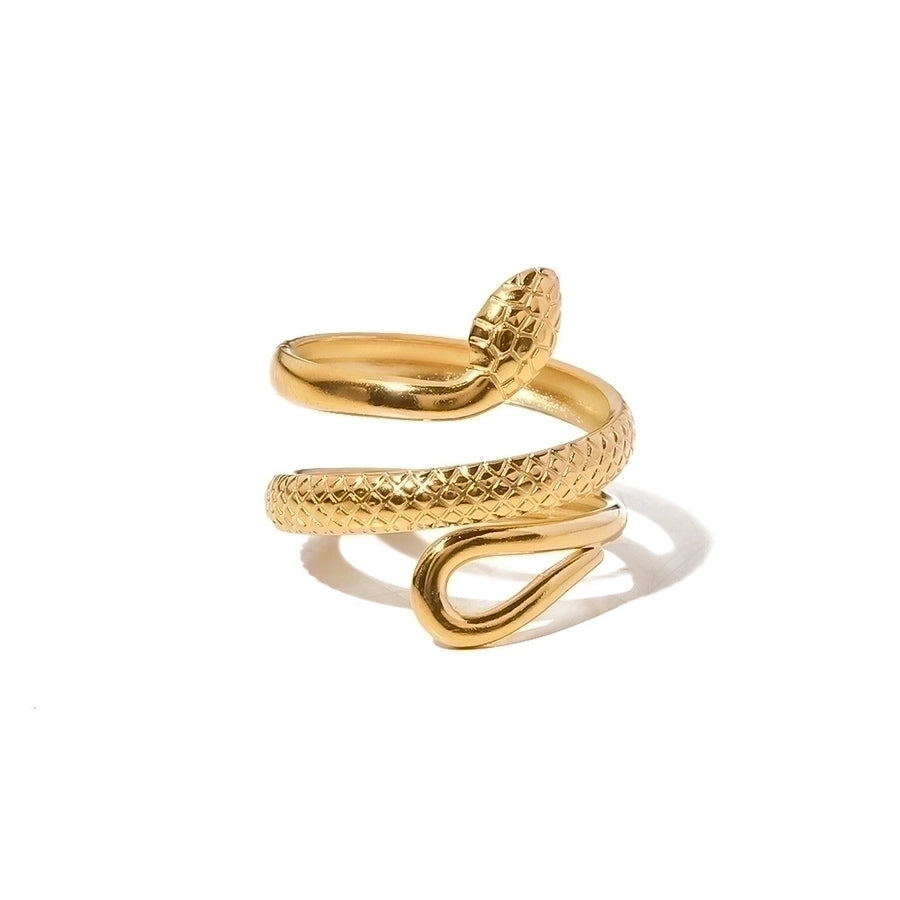 Jewelry Fashion Snake 304 Stainless Steel 18K Gold Plated Plating Open Ring