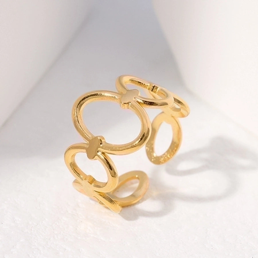 Modern Reticulated 18K Gold Plated Open Ring