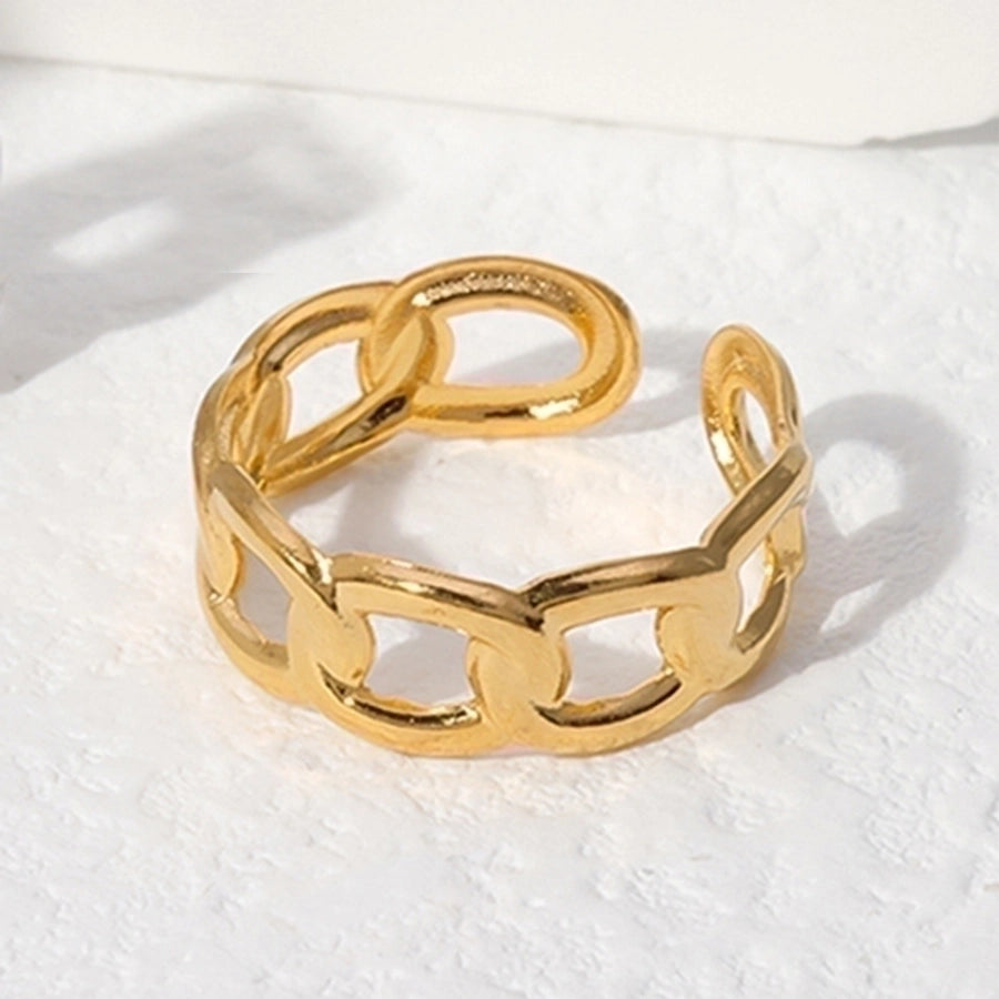 Modern Reticulated 18K Gold Plated Open Ring