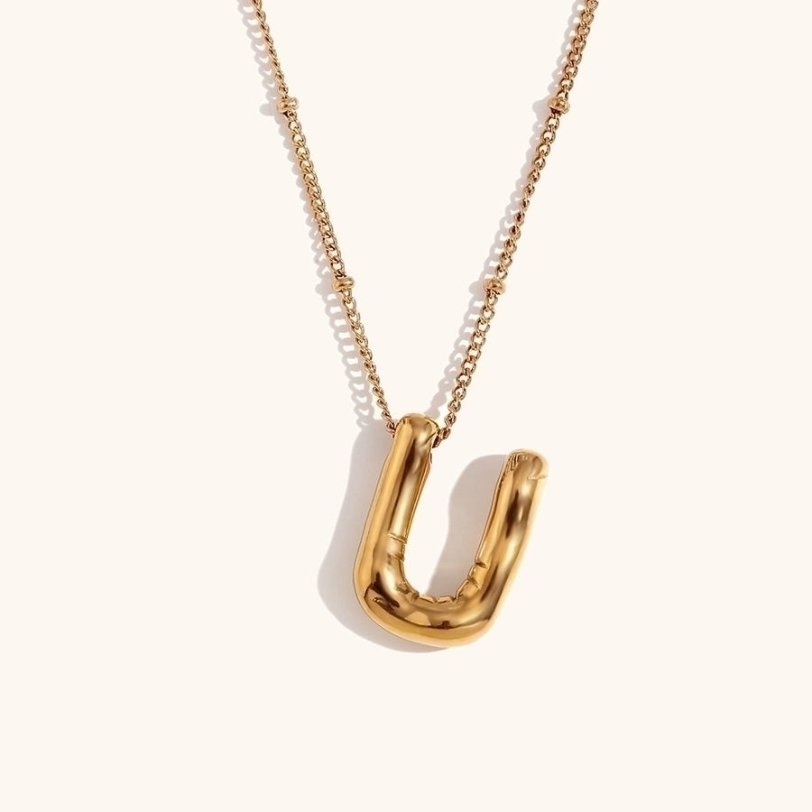 Simple Style Letter 18K Gold Plated Pendant Necklace