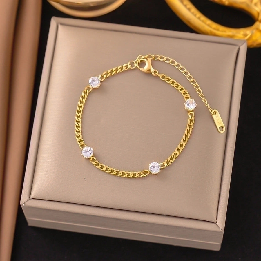 18K Gold Plated Trendy Heart Grain Bracelet Set