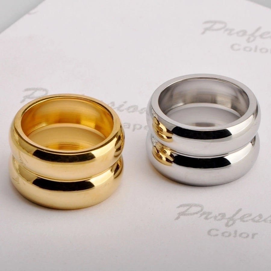 simple style solid color titanium steel rings