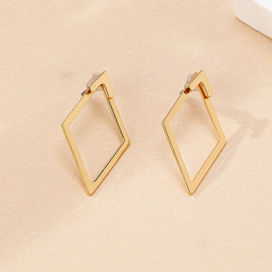 Elegant Rhombus Iron Ear Studs