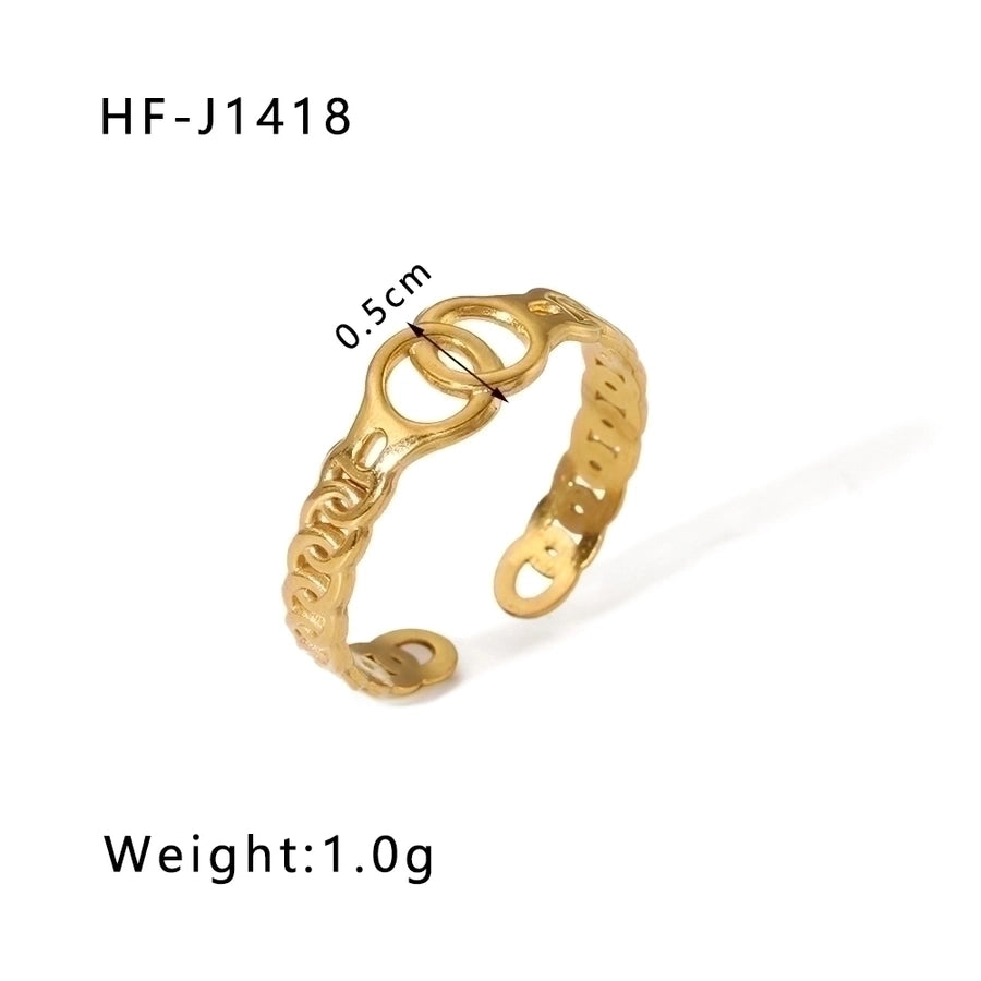 18K Gold Plated Modern Style Plating Geometric Open Rings