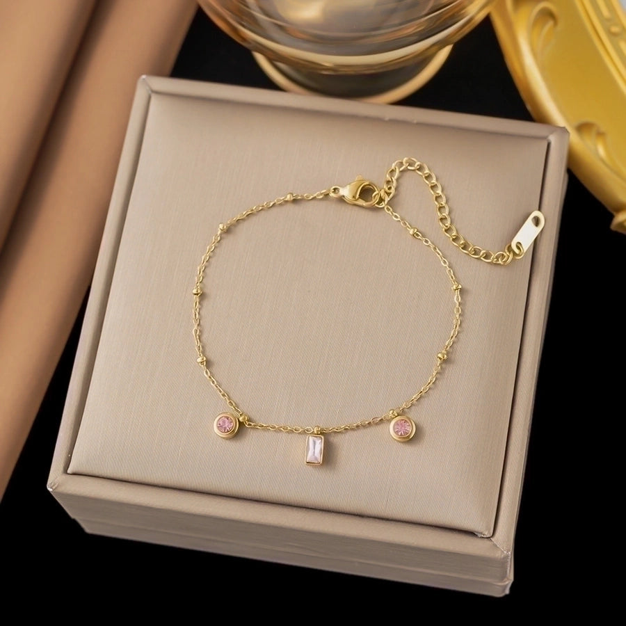 18K Gold Plated Trendy Heart Grain Bracelet Set