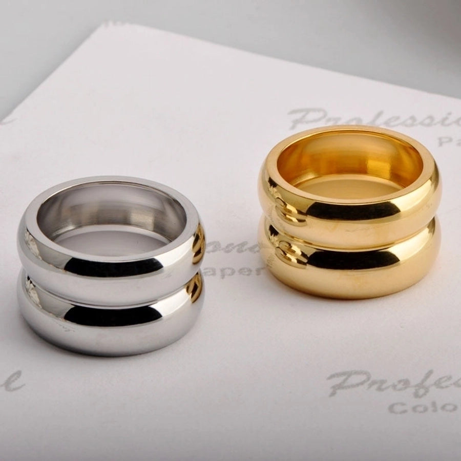 simple style solid color titanium steel rings