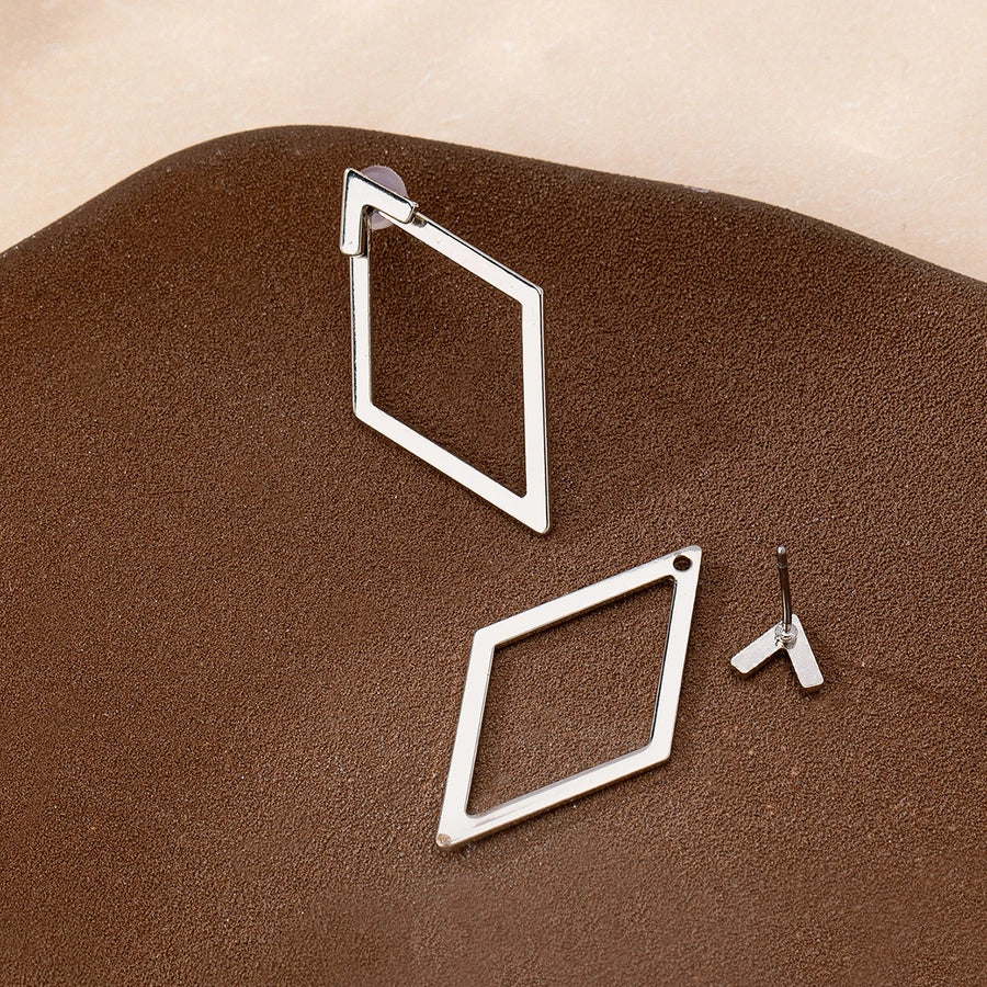 Elegant Rhombus Iron Ear Studs