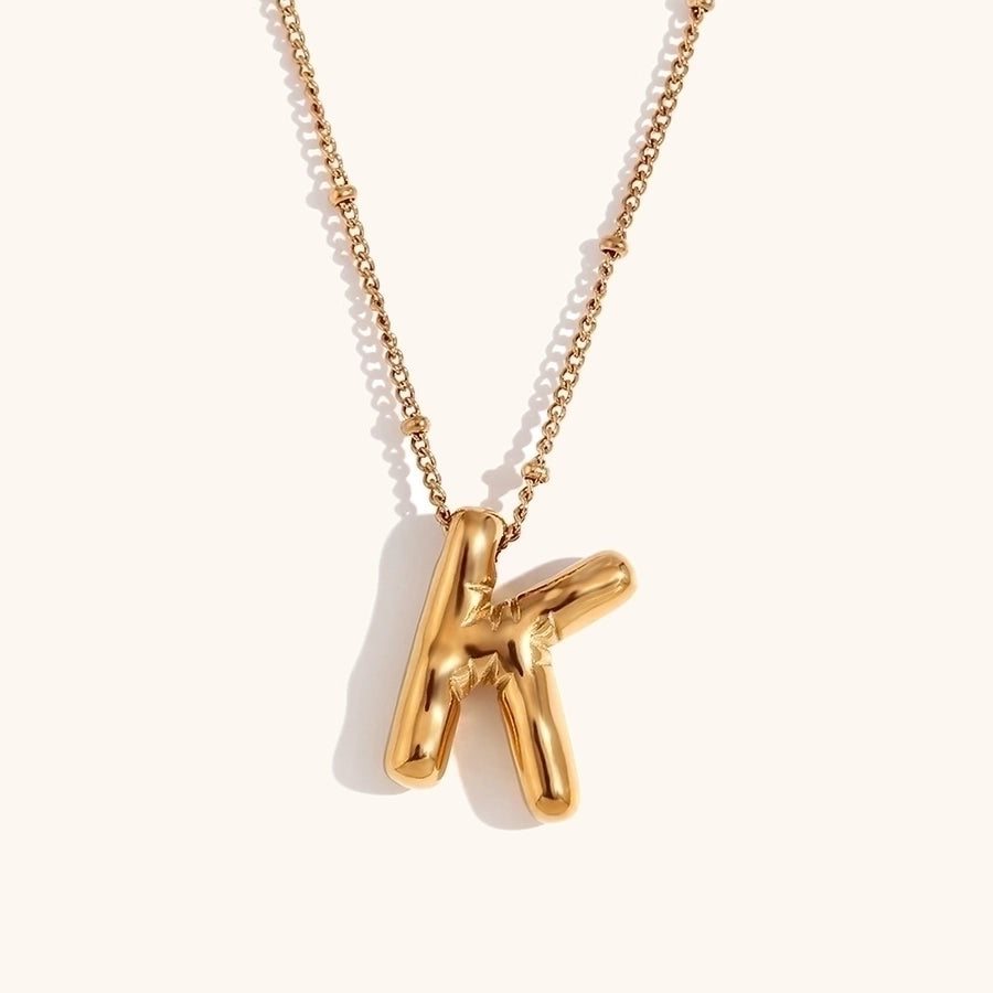 Simple Style Letter 18K Gold Plated Pendant Necklace