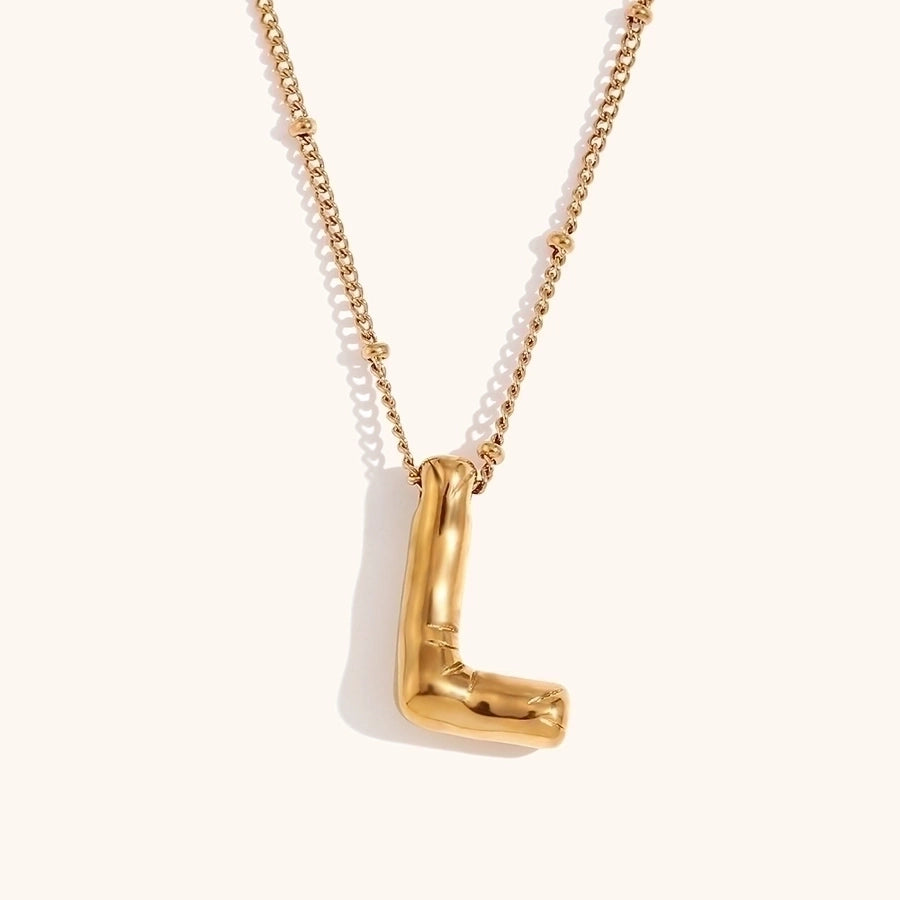 Simple Style Letter 18K Gold Plated Pendant Necklace