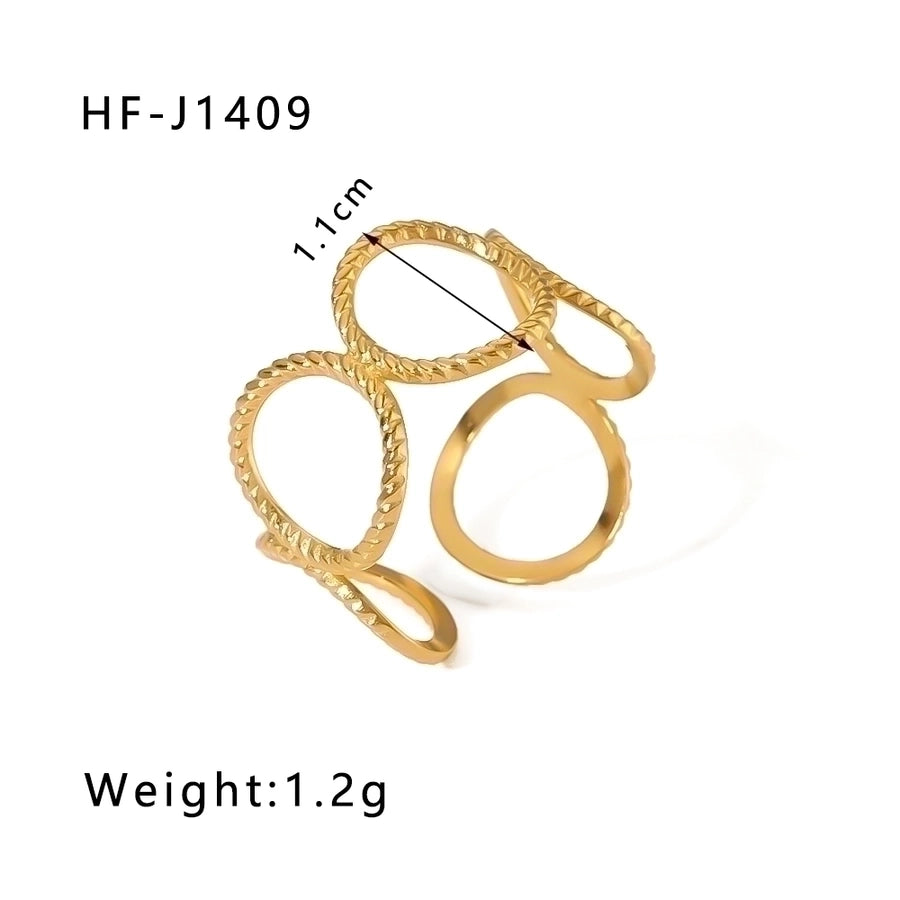 18K Gold Plated Modern Style Plating Geometric Open Rings