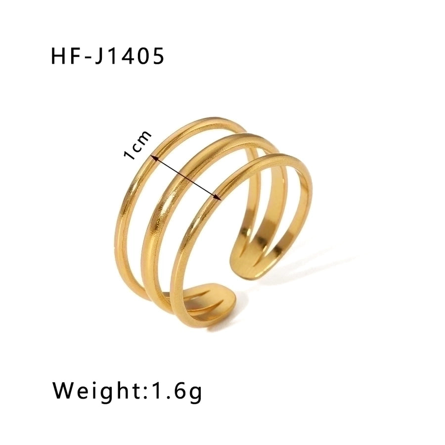 18K Gold Plated Modern Style Plating Geometric Open Rings