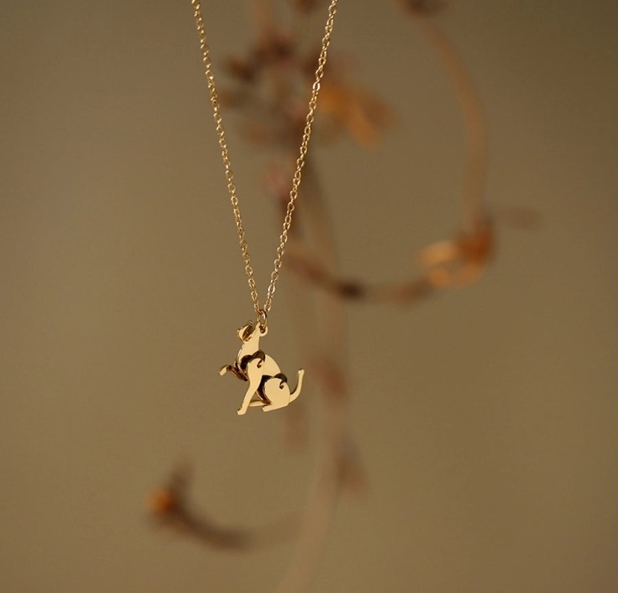 Simple Gold Cat Pendant/Dog Pendant Necklace